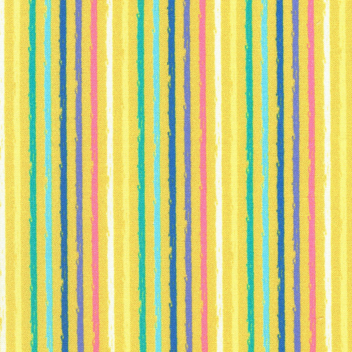 Dino Darlings - stripes - Buttercup- for Robert Kaufman SRKD-22511-136