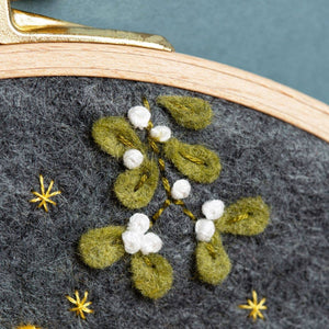 Christmas with the Mouse Family Felt Appliqué Hoop Kit by Corrine Lapierre
