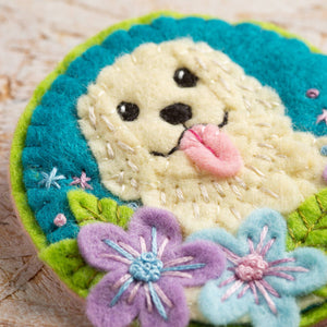 Golden Retriever Felt Craft Brooch Kit | Complete Craft Kit