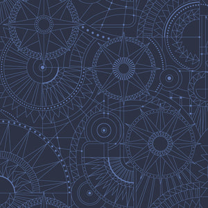 Backing - Bernatex wideback- Blueprint Blue Cityscape -  Wide Backings 17129W11