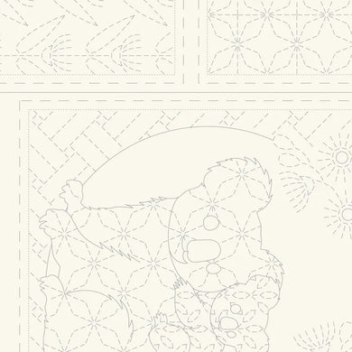 Fauna Sashiko Panel  - Cream -  DV4095
