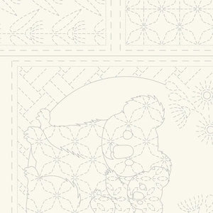 Fauna Sashiko Panel  - Cream -  DV4095