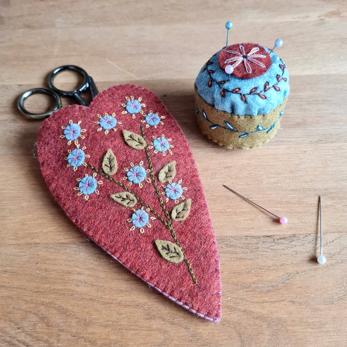 Scissors Pouch and Mini Pin Cushion Felt Craft Mini Kit by Corrine Lapierre