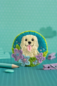Golden Retriever Felt Craft Brooch Kit | Complete Craft Kit