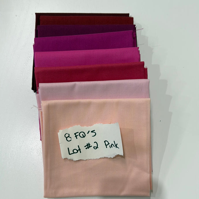 Clearance solid fat quarters - Pinks Lot #2