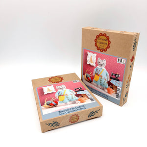 Mrs. Cat Loves Knitting Felt Craft Mini Kit - Corinne Lapierre Ltd