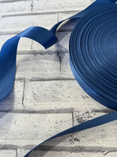 Load image into Gallery viewer, 1.5” Polyester Webbing Herringbone - Admiral Blue   #19 - per  metre