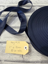Load image into Gallery viewer, 1” Polyester Webbing Herringbone - Navy #39 per  metre