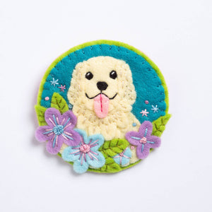 Golden Retriever Felt Craft Brooch Kit | Complete Craft Kit