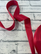 Load image into Gallery viewer, 1.5” Polyester Webbing Herringbone -  Red #83 per metre