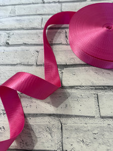 1.5” Polyester Webbing Herringbone -  Lipstick  #7 per metre