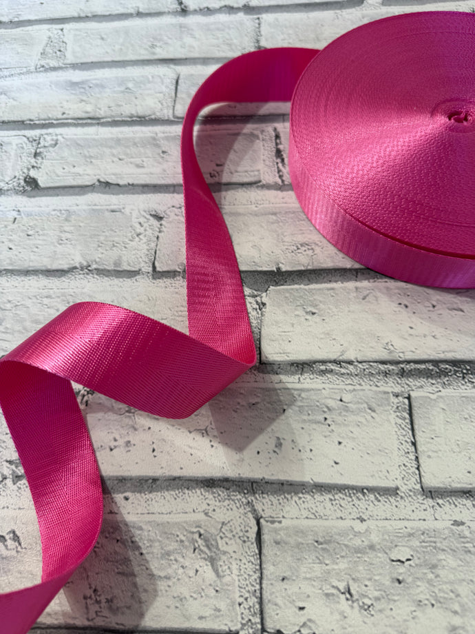 1.5” Polyester Webbing Herringbone -  Lipstick  #7 per metre