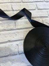 Load image into Gallery viewer, 1.5” Polyester Webbing Herringbone -  Black  #10 per metre