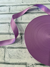 Load image into Gallery viewer, 1” Polyester Webbing Herringbone - Mauve #81 per metre