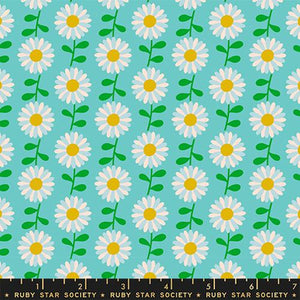 Flowerland -Field of Daisies -Turquoise- Ruby Star Society -  RS0073414