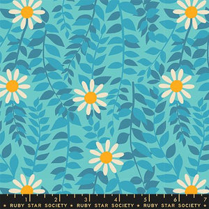Flowerland -Daisy Vines - Turquoise- Ruby Star Society -  RS0075 13