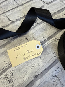 1.5” Polyester Webbing Herringbone -  Black  #10 per metre