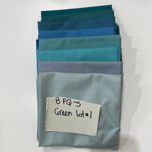 Clearance solid fat quarters - Green Lot #1