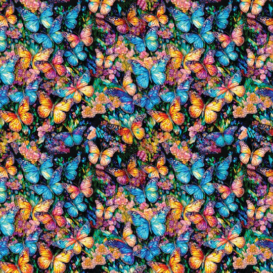 Gigi in the Garden - Stained Glass -Butterflies-Multi - Camelot Fabrics - 16240101-01