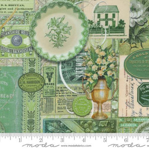 Curated in Color - Green Collage by Cathe Holden  for Moda Fabric 7460 15