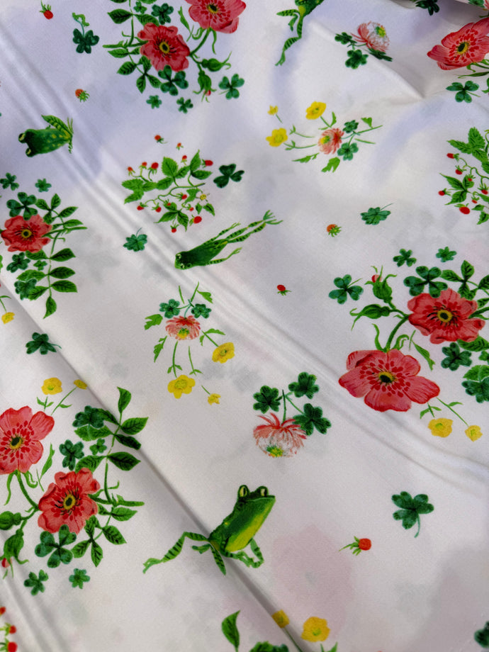 Heather Ross by Hand -  Frog Spring White For Windham Fabrics 54249D-1