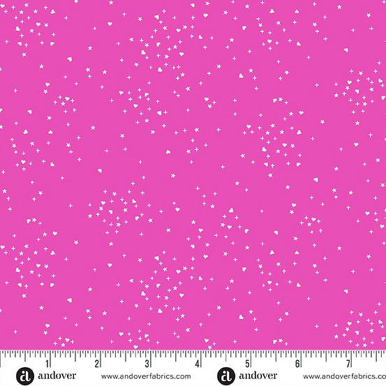 Heart Stars  - Pink  -Andover Fabrics A-1091-E1