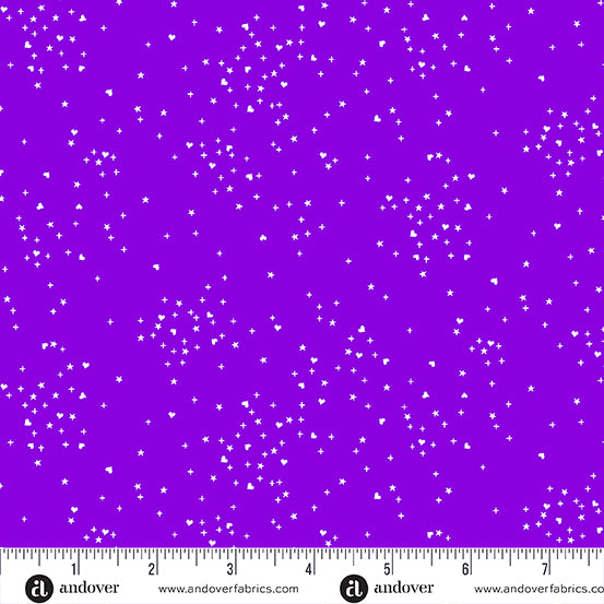 Heart Stars  - Dark Purple by Andover Fabrics A-1091-P1