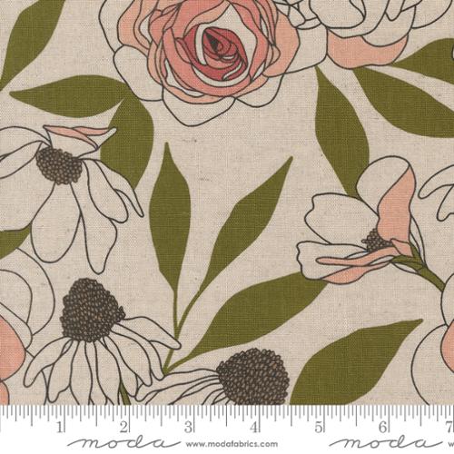 Canvas/Linen -Botany Mochi Linen Paper 11550 11L by Alli K Designs for Moda Fabric