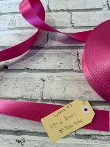 1.5” Polyester Webbing Herringbone -  Lipstick  #7 per metre