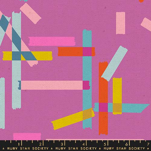 Linen/Canvas - Washi Plus - Ruby Star Society- Washi Tape -  Heliotrope RS110613L