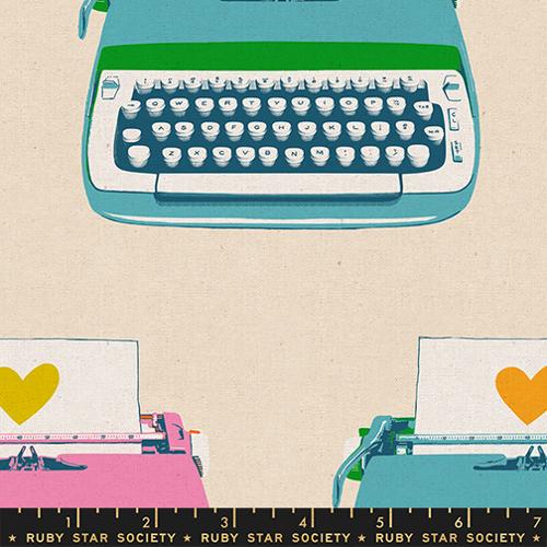 Linen/Canvas - Ruby Star Society- Typewriters -Canvas in Natural RS010815L