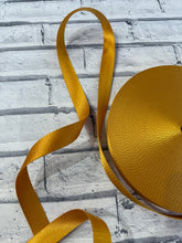 Load image into Gallery viewer, 1” Polyester Webbing Herringbone - Gold  #47 - per  metre