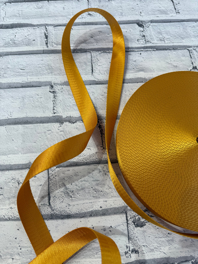 1” Polyester Webbing Herringbone - Gold  #47 - per  metre