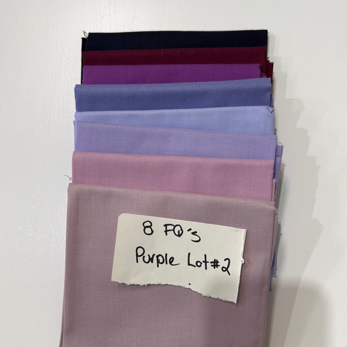 Clearance solid fat quarters - purple Lot # 2