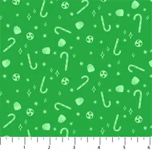 Merry Kitschmas - Figo Fabrics -Candies Green