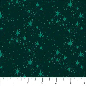 Merry Kitschmas - Figo Fabrics -Stars Green