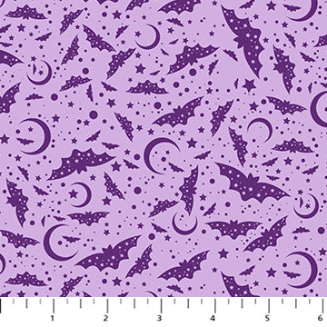 Mr Bones Sews - Bats - Lilac by Kimberlee Peers-Moore for Figo Fabrics