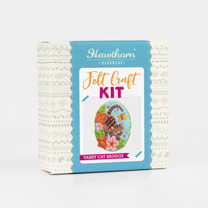 Tabby Cat Felt Craft Brooch Kit | Complete Craft Kit