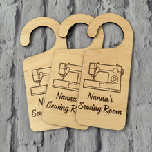 Load image into Gallery viewer, Custom Sewing Room door handle sign