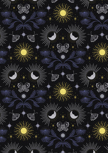 Celestial Garden  - Black with gold metallic - by Lewis and Irene -  A757.3
