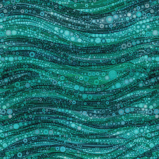 Gigi in the Garden Collection-Abstract Circles-Teal- Camelot fabrics - 16240105-01