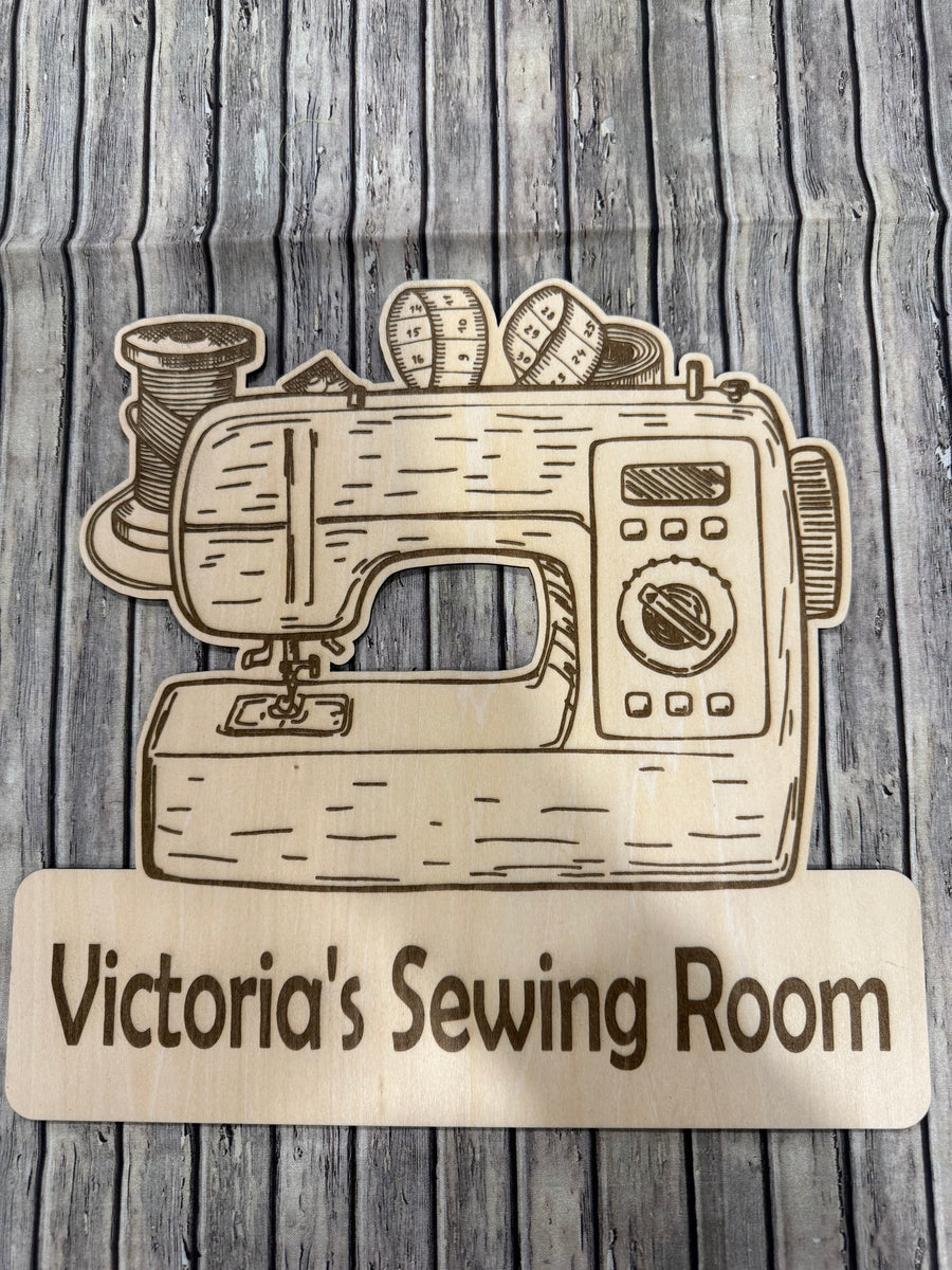 Custom Sewing Room sign - sewing machine shape – My Fabricology