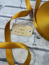 Load image into Gallery viewer, 1” Polyester Webbing Herringbone - Gold  #47 - per  metre
