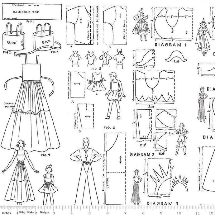 Costume Makers Act II  - Costumes - White  for Riley Blake Designs 16016-white