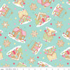 Gingerbread Kisses - Main- Blue for Riley Blake Designs 16440-blue
