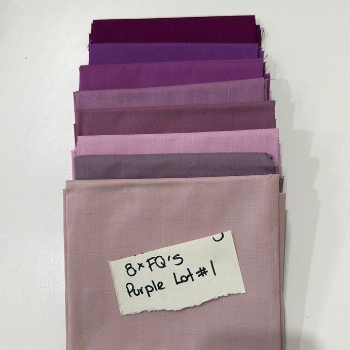 Clearance solid fat quarters - purple Lot # 1