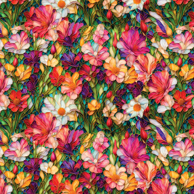 Gigi in the Garden - Stained Glass -Flowers -Multi - Camelot Fabrics - 16240101-01