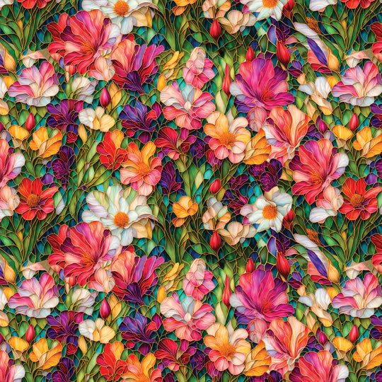 Gigi in the Garden - Stained Glass -Flowers -Multi - Camelot Fabrics - 16240101-01