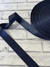 Load image into Gallery viewer, 1.5” Polyester Webbing Herringbone -  Navy #39 per metre