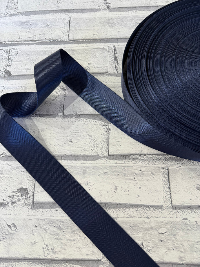 1.5” Polyester Webbing Herringbone -  Navy #39 per metre